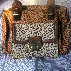 Jessica Simpson leopard satchel bag